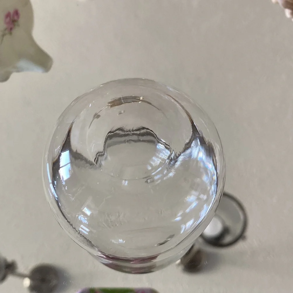 MCM Silver Overlay 25th Anniversary Glass Keepsake Roly Poly Glass!